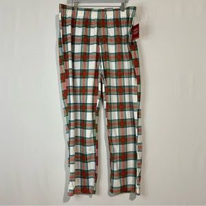 Wondershop Men’s Casual Fleece Plaid Pajama Pants White & Red Size XL NWT
